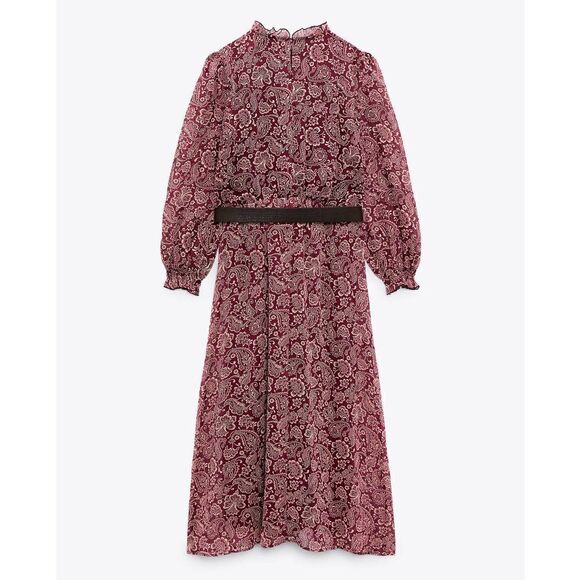 ZARA BELTED PRINTED DRESS NEW - Picture 7 of 7